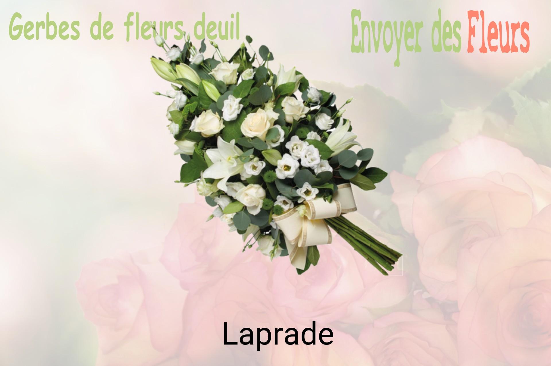 Gerbe de fleurs de deuil livrée à Laprade